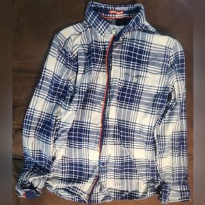 Long sleeves shirt/men/blue-white